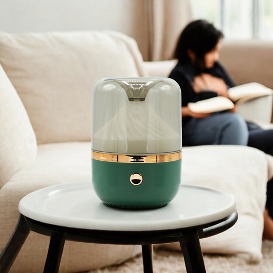 Aroma diffuser and humidifier USB green and bronze