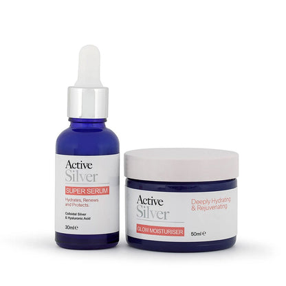 Active Silver 30ml Super Serum and 50ml Glow Moisturiser Duo