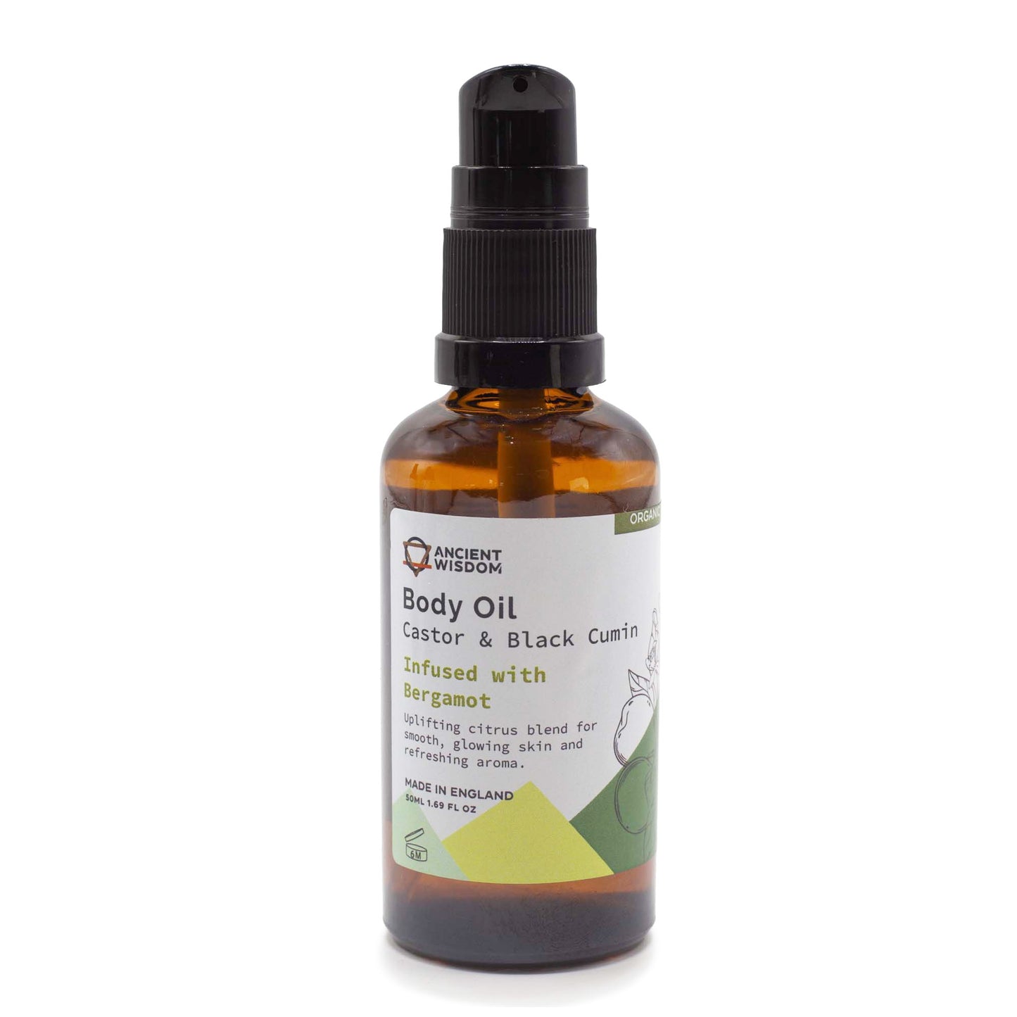 Ancient Wisdom Organic Body Oil Black Cumin & Castor Oil infused with Bergamot 50ml