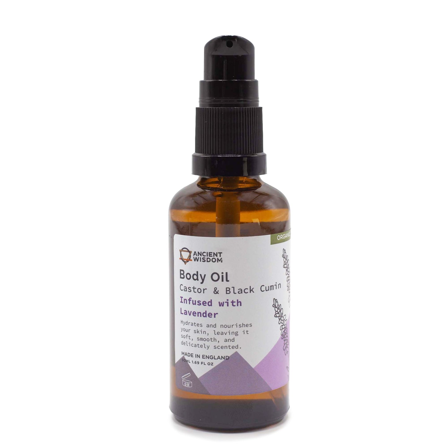 Ancient Wisdom Organic Body Oil Black Cumin & Castor Oil infused with Lavender 50ml