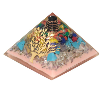 Ancient Wisdom Orgonite Pyramid with Tree & Earth Base (70mm)
