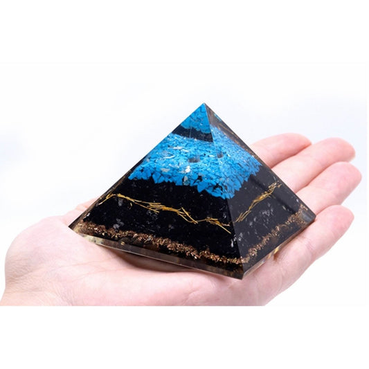 Ancient Wisdom Orgonite Pyramid with Turquoise and Black Tourmaline (70mm)
