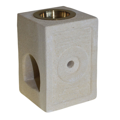 Ancient Wisdom sandstone and brass oil burner