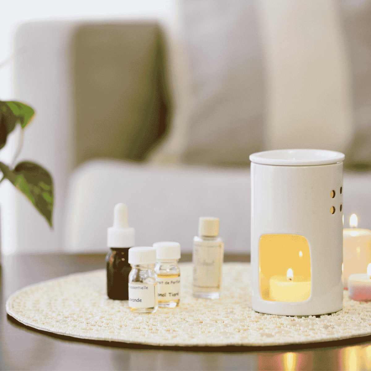 Aromatherapy diffuser and essential oil bottles