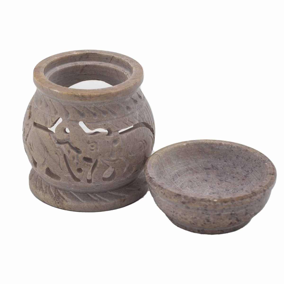 Small Soapstone Elephant Oil Burner 8cm