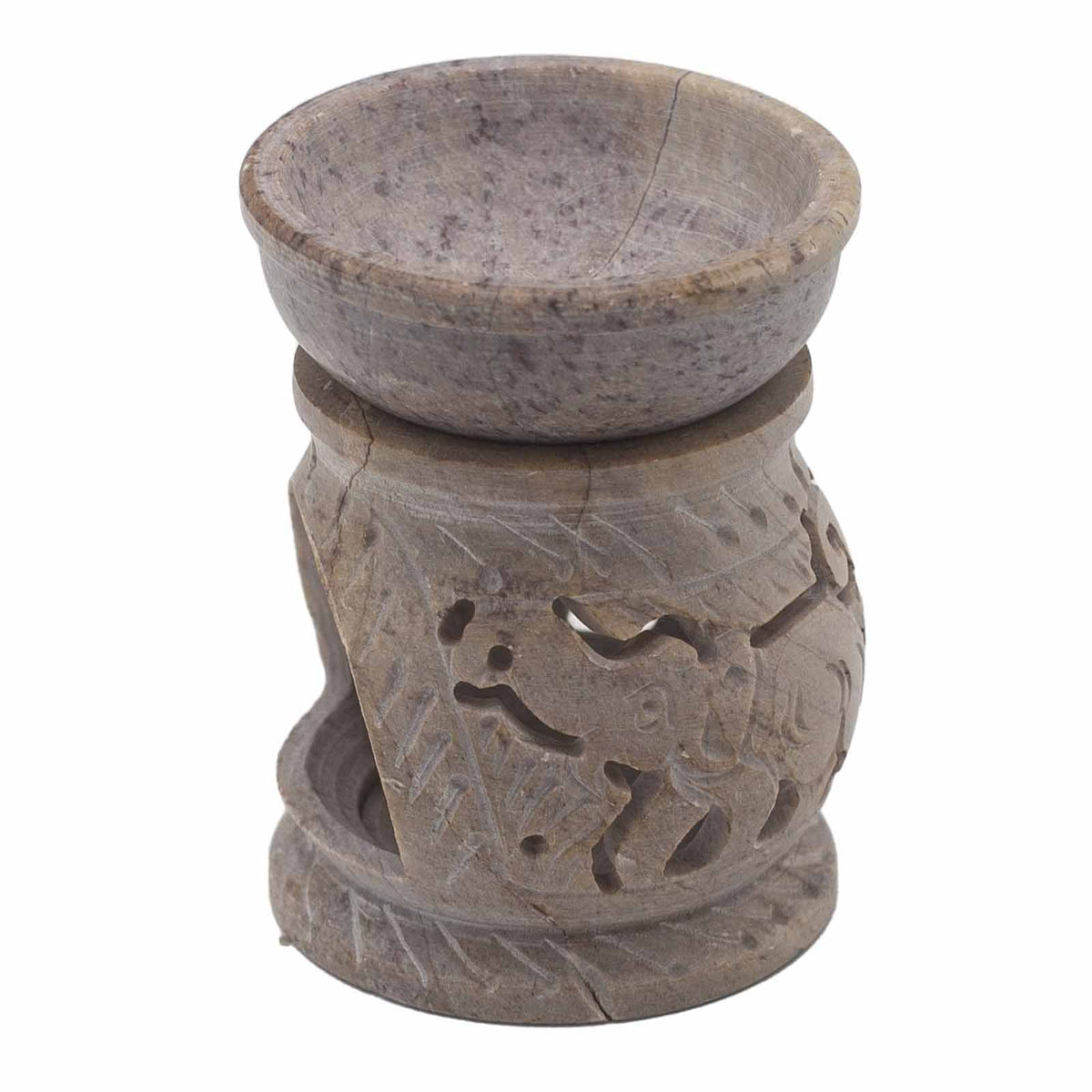 Small Soapstone Elephant Oil Burner 8cm