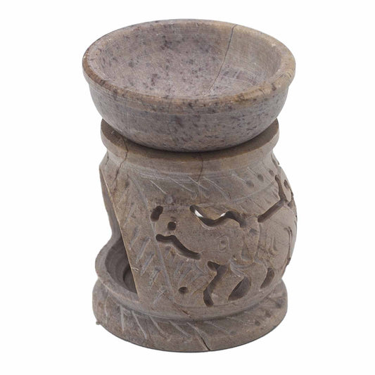 Small Soapstone Elephant Oil Burner 8cm