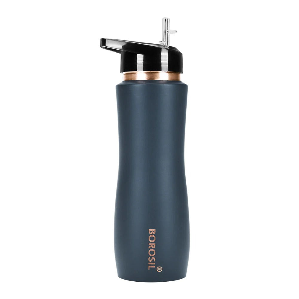 Blue Borosil Sipper Copper Bottle 750ml
