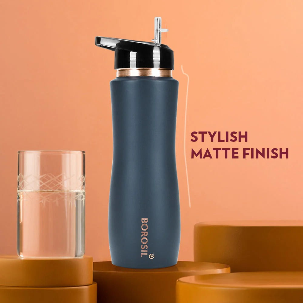 Borosil sipper copper bottle 750ml matte finish