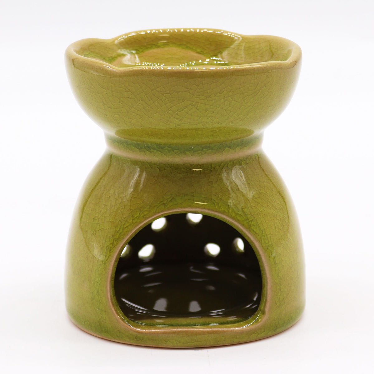 Green floral ceramic oil burner