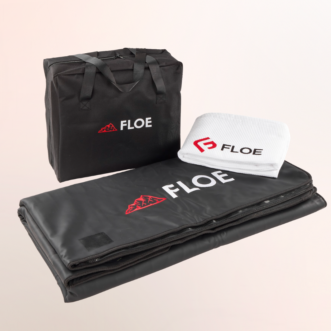 Floe Infrared Sauna Blanket with waffle towel and carry bag