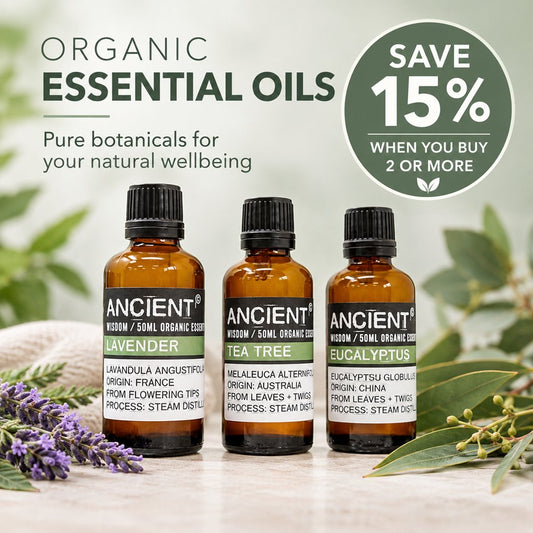 15% off organic essential oils 50ml