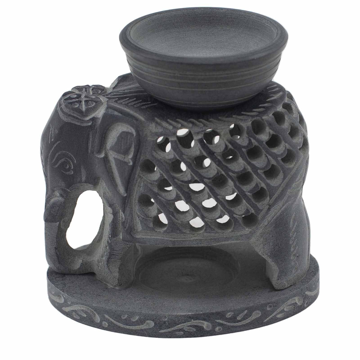 Large Soapstone Elephant Oil burner 10.5cm  
