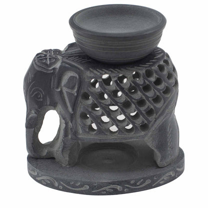 Large Soapstone Elephant Oil burner 10.5cm  