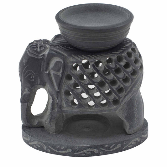 Large Soapstone Elephant Oil burner 10.5cm  