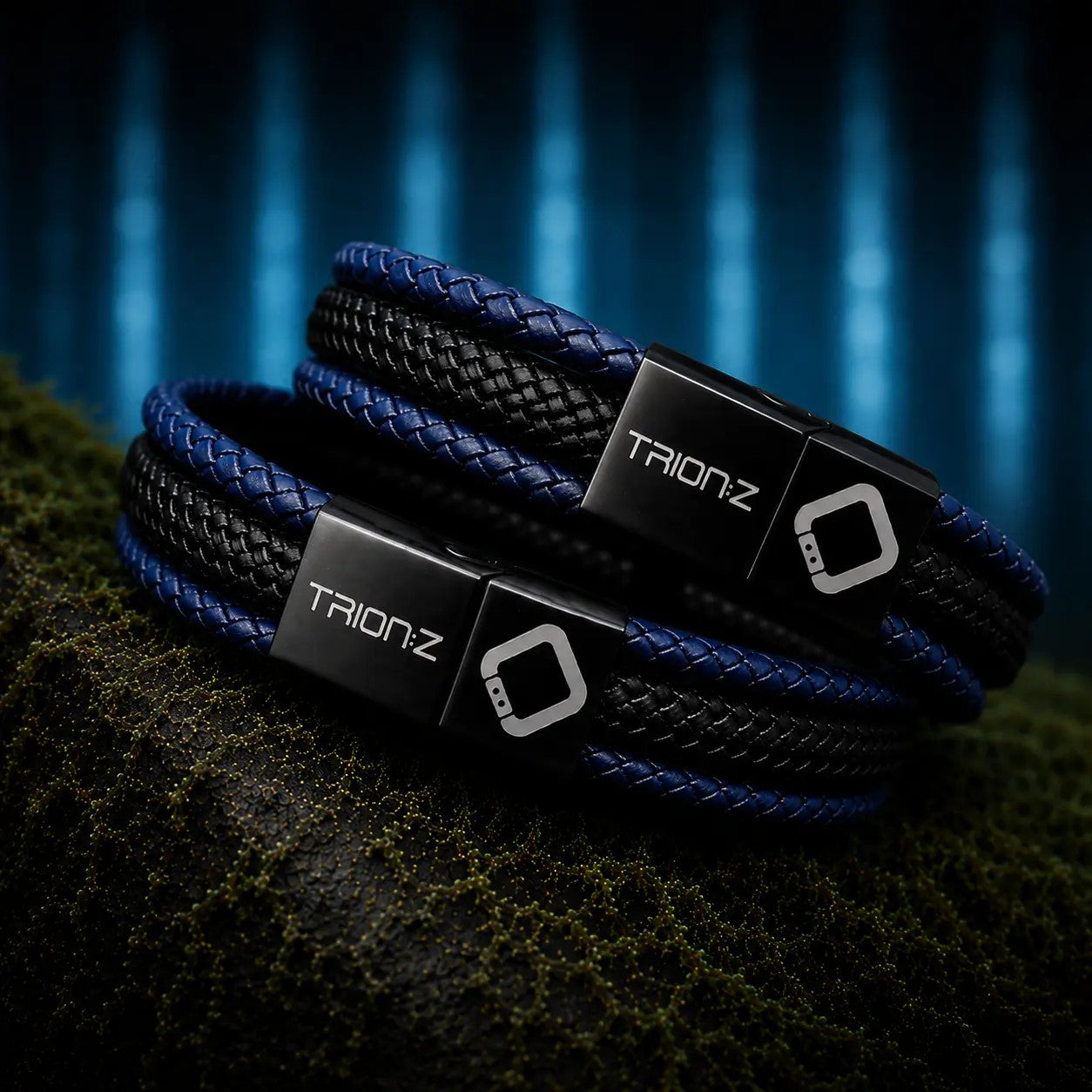 Trion:Z Zen Tri Loop bracelets  blue and black