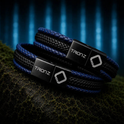 Trion:Z Zen Tri Loop bracelets  blue and black