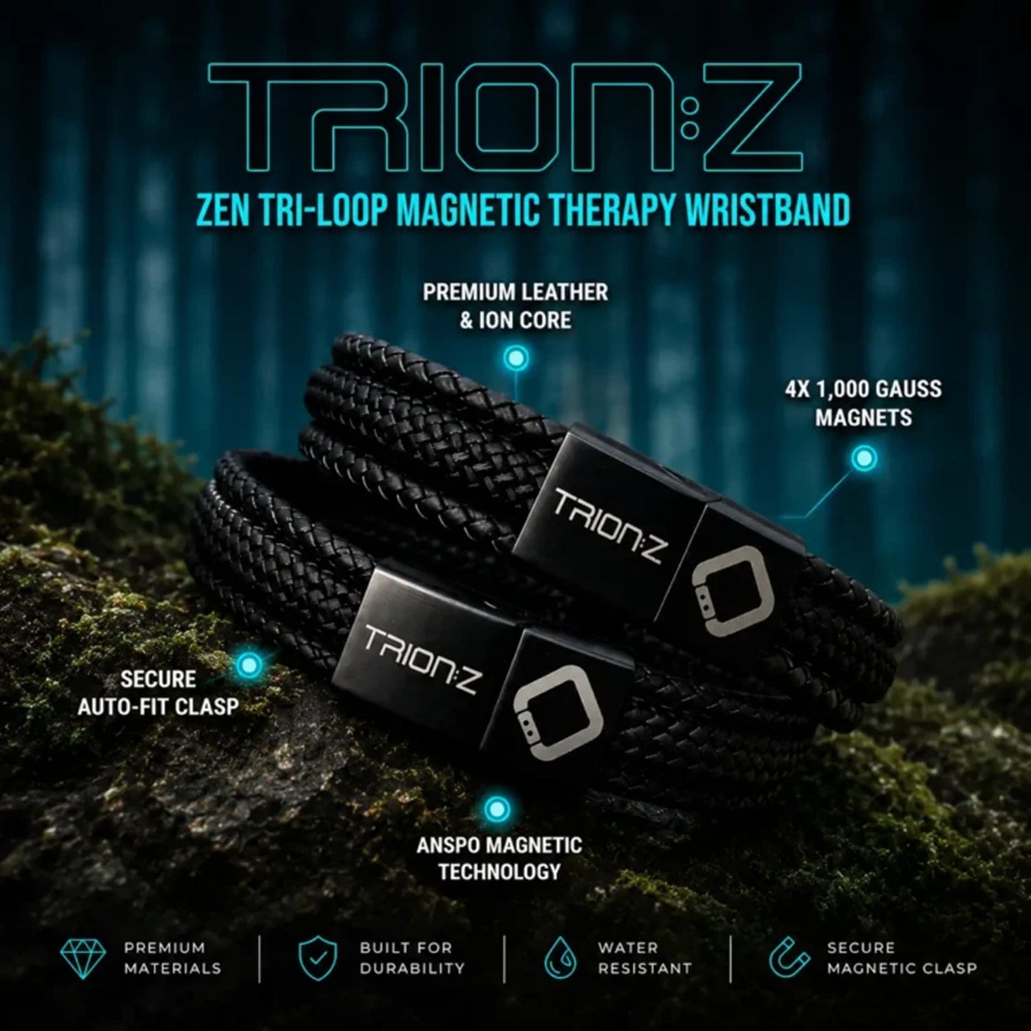 Trion:Z Zen Tri Loop bracelets features