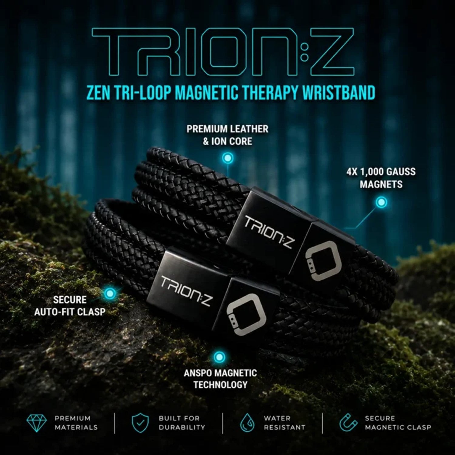 Trion:Z Zen Tri Loop bracelets features