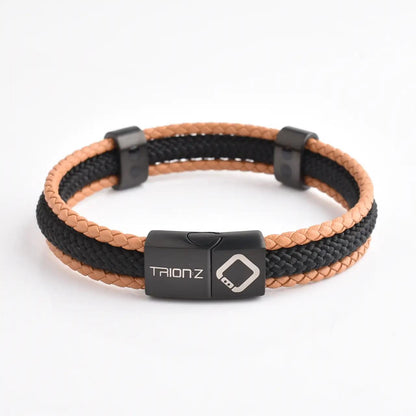 Trion:Z Zen Tri Loop Bracelet Black and Camel