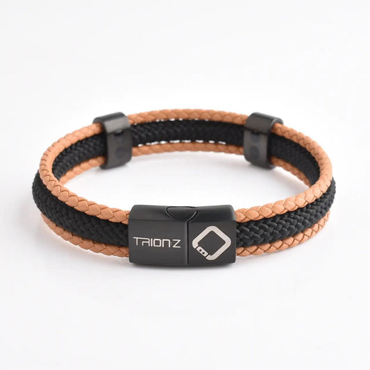 Trion:Z Zen Tri Loop Bracelet Black and Camel