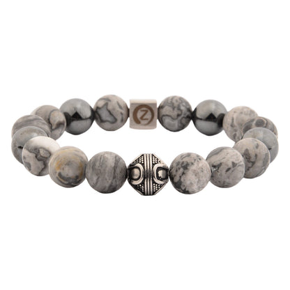 Zen:Z Karma Grey Jasper Magnetic Bracelet