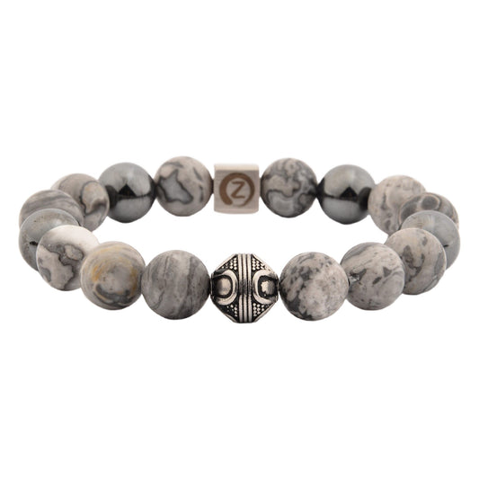 Zen:Z Karma Grey Jasper Magnetic Bracelet