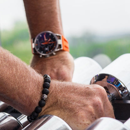 Zen-Z Karma Lava Mudrock Magnetic Bracelet at the gym