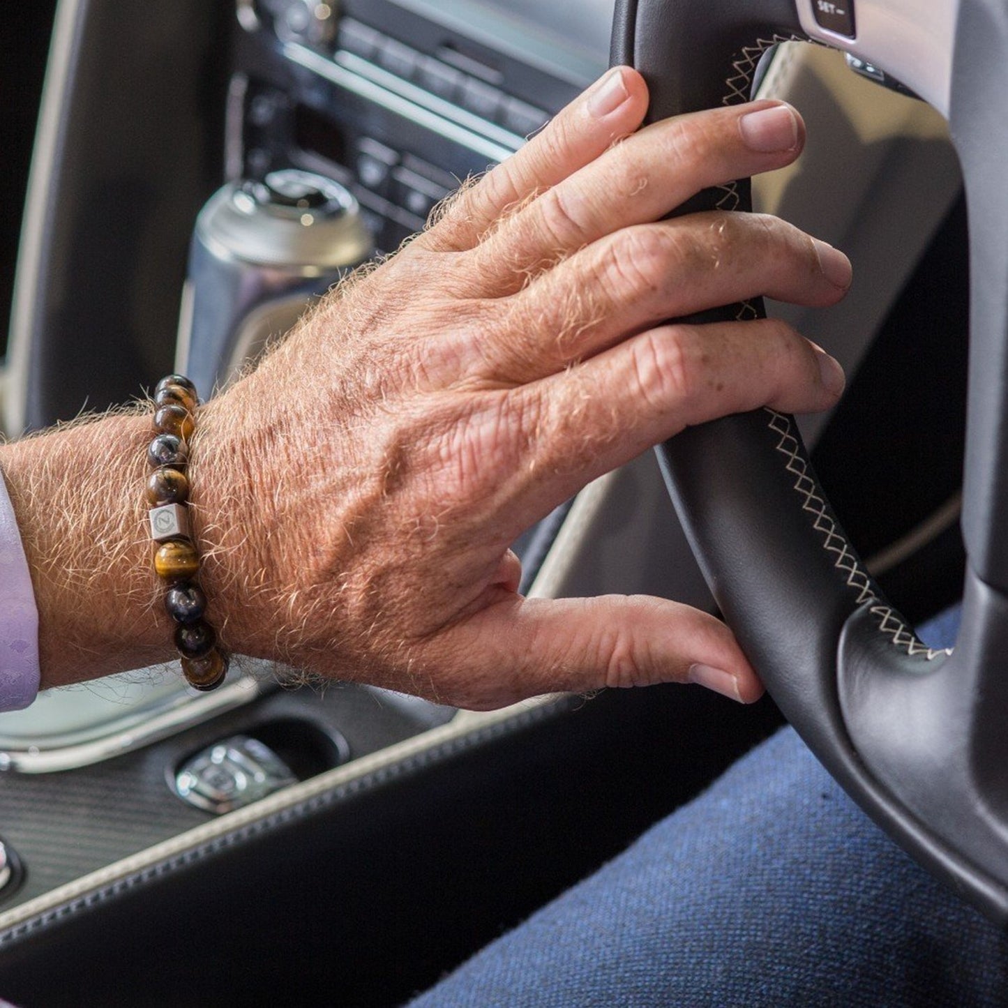Driving with a Zen-Z Karma Tiger Eye magnetic bracelet