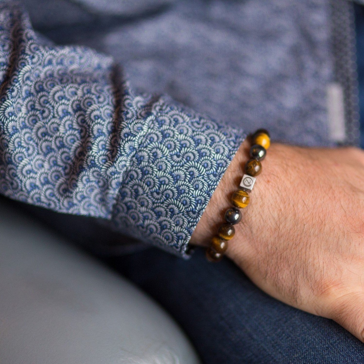 Wearing a Zen-Z Karma Tiger Eye magnetic bracelet
