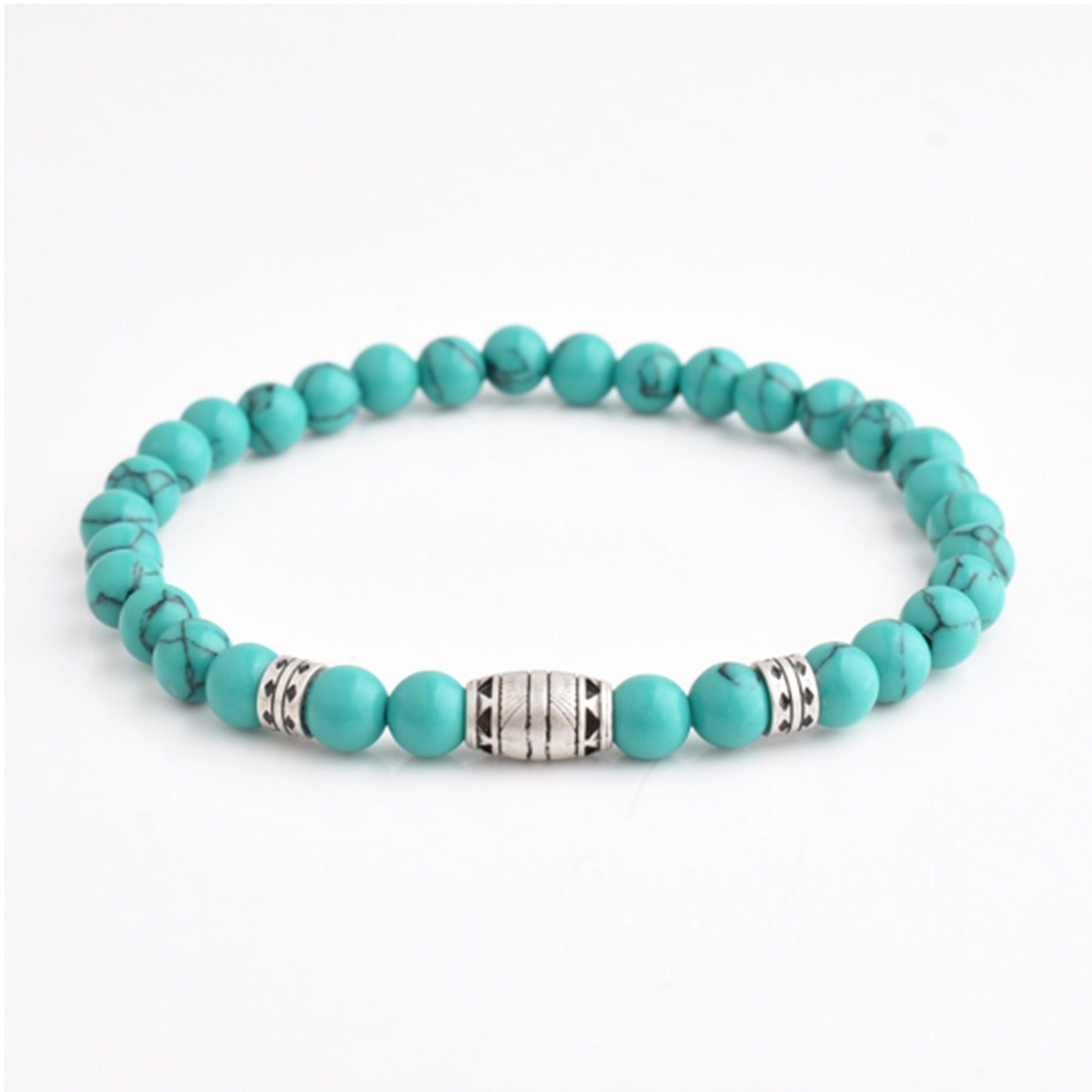 Zen-Z Stacker Magnetic Bracelet Green Turquoise Stone