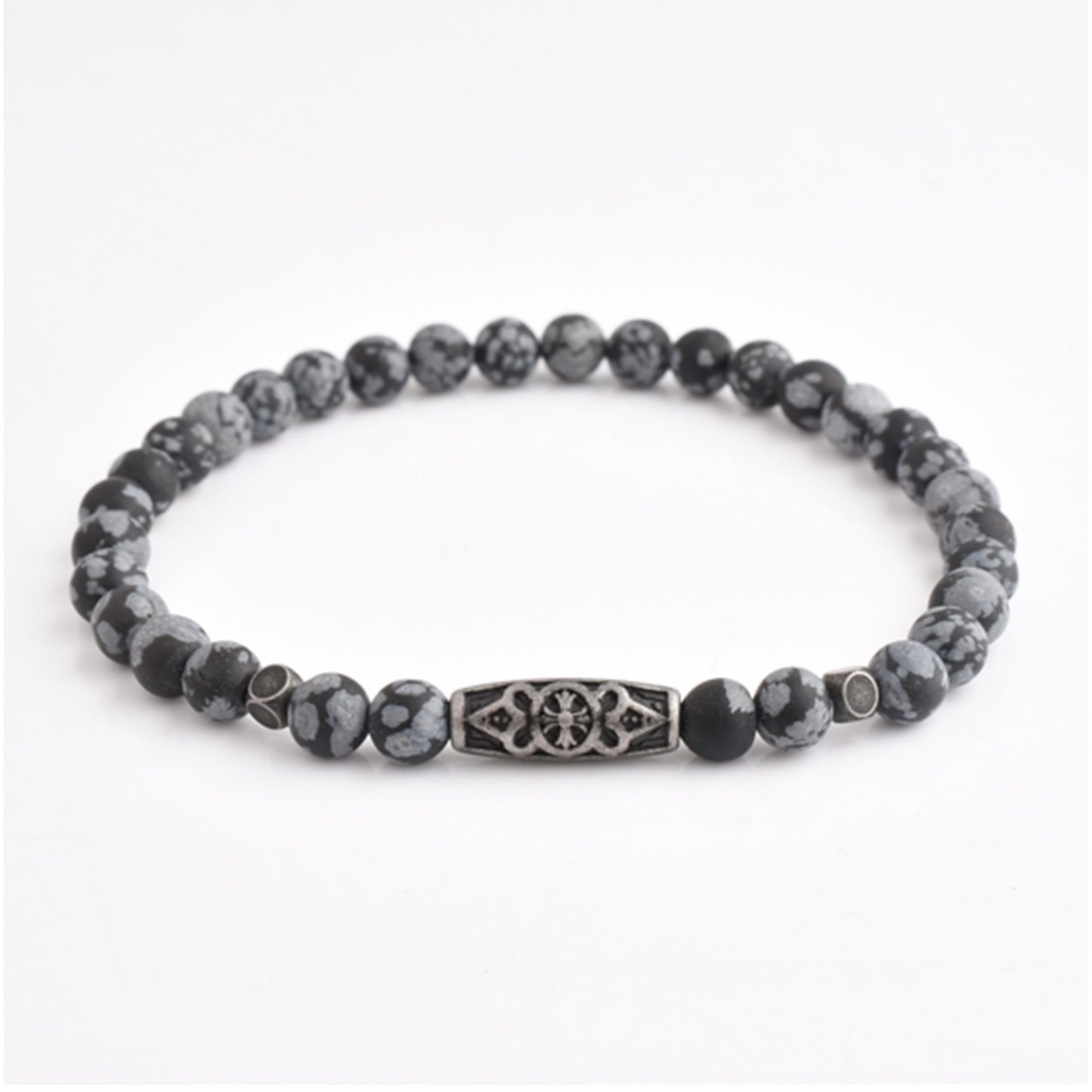 Zen-Z Stacker Magnetic Bracelet Snowflake Obsidian
