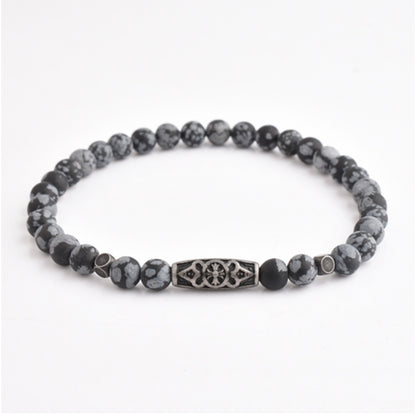 Zen-Z Stacker Magnetic Bracelet Snowflake Obsidian