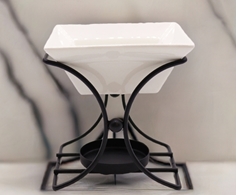 ceramic oil burner with metal stand