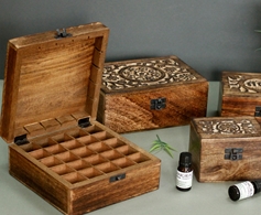 Mango wood essential oil storage boxes